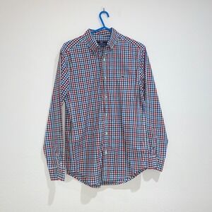 Vineyard vines plaid check blue red green Tucker slim fit cotton shirt ‎ small